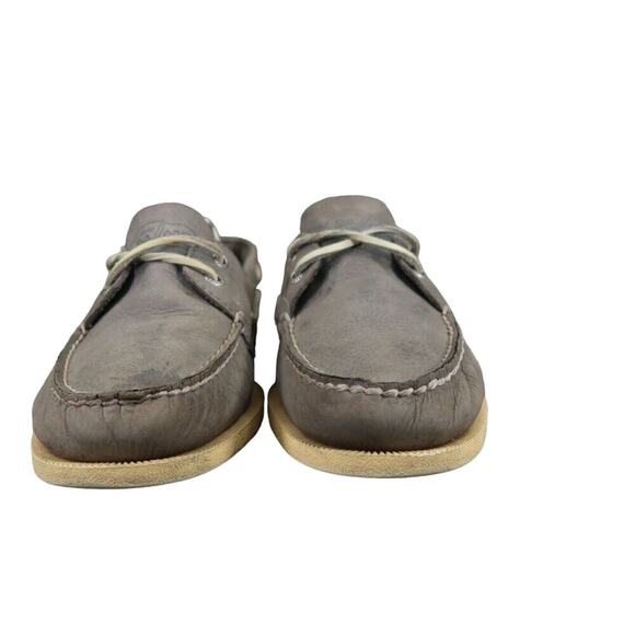 Sperry Mens 8 Top Sider Boat Shoes Classic Leather Lifestyle Preppy 2 Eye Grey main image 4